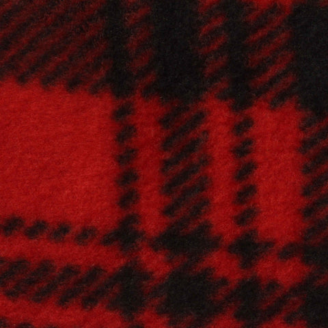 Red Plaid Fleece, Polyester, 155 gsm