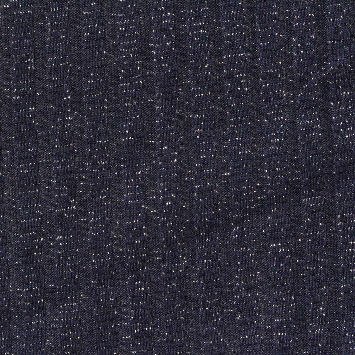 Dark Blue Marl Rib Knit, Poly-Metallic