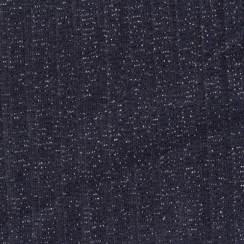 Dark Blue Marl Rib Knit, Poly-Metallic