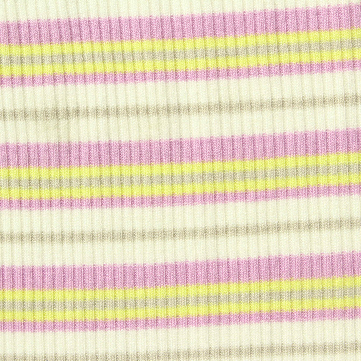 Pink Horizontal-Stripe Rib Knit, Viscose, 230 gsm