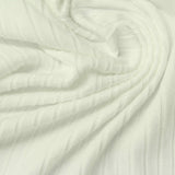 Polyester Stretch Rib Knit Fabric, 176 gsm, 140 cm — White