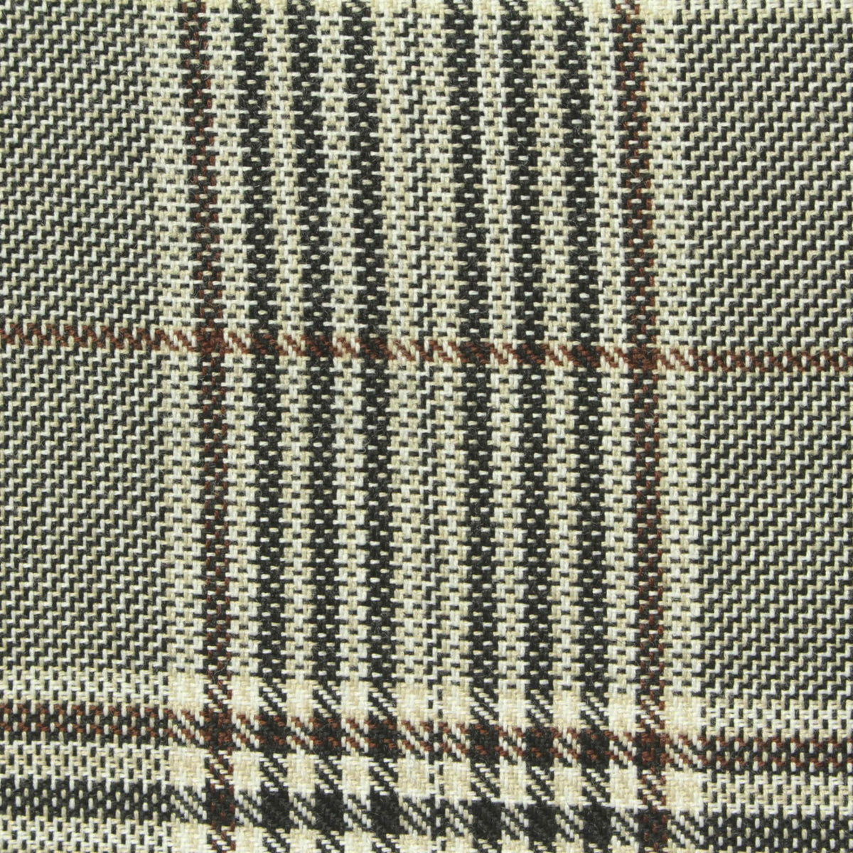 Beige Plaid Woven, Poly-Viscose