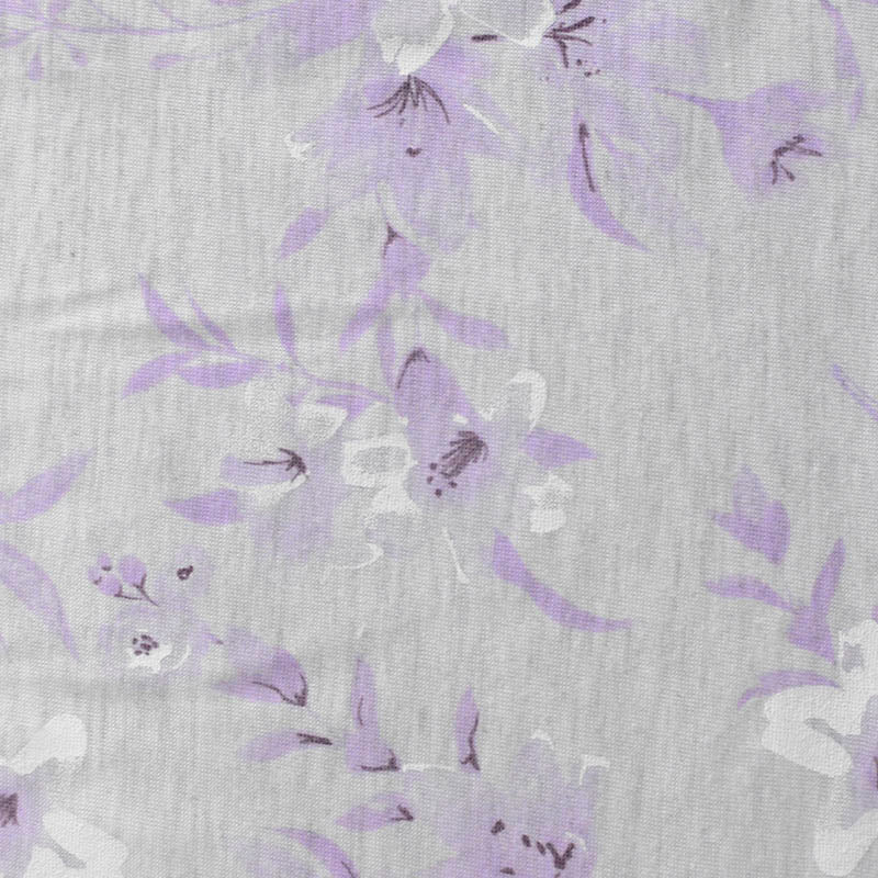 Purple Floral Knit, Poly-Cotton