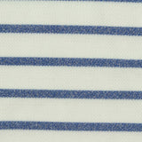 Blue Horizontal-Stripe Interlock Knit, Poly-Metallic