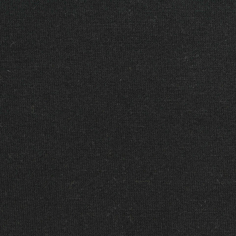 Polyester Viscose Stretch French Terry Fabric, 210 gsm, 160 cm — Black
