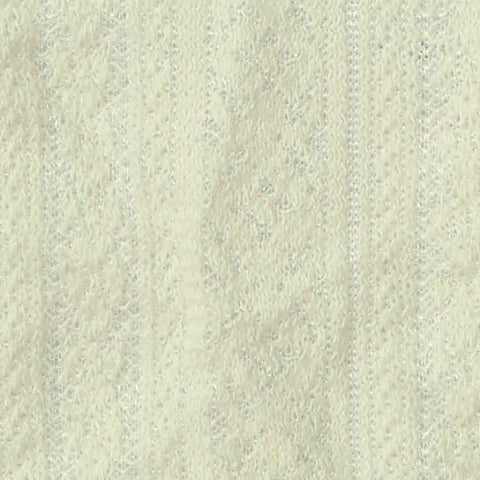 Cream Vertical-Stripe Jacquard, Cotton-Poly