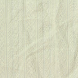Cream Vertical-Stripe Jacquard, Cotton-Poly
