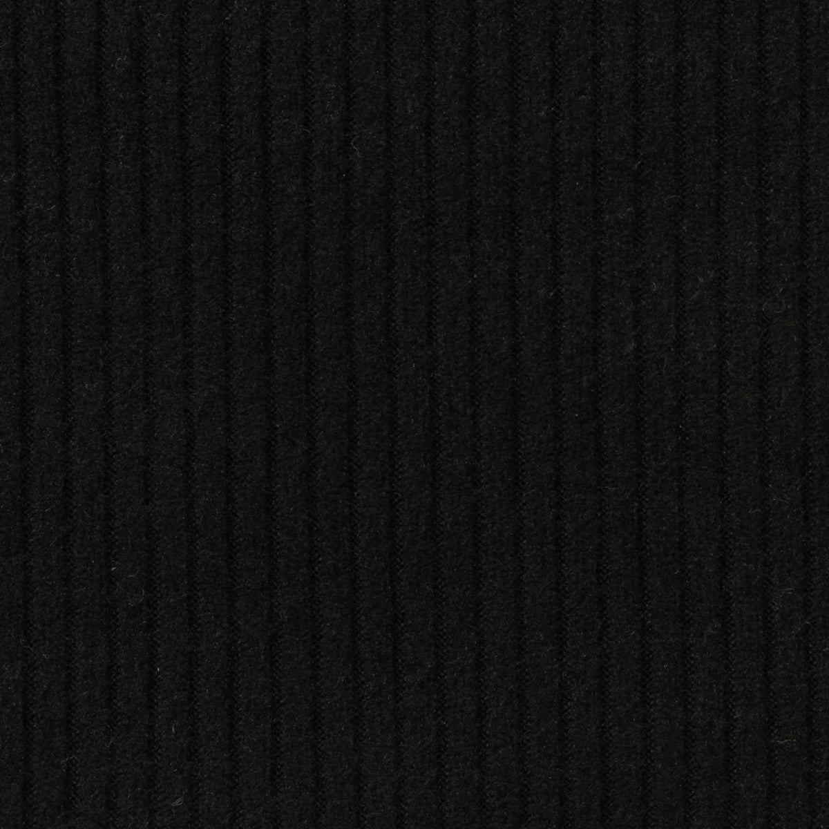 Brushed Polyester Stretch Rib Knit Fabric, 368 gsm, 160 cm — Black