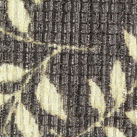 Grey Leaves Crepe, Polyester