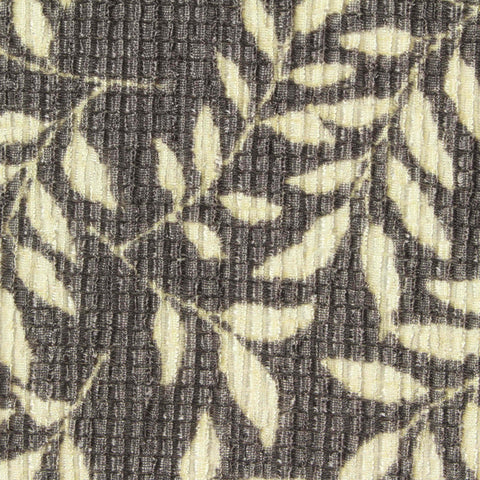 Grey Leaves Crepe, Polyester