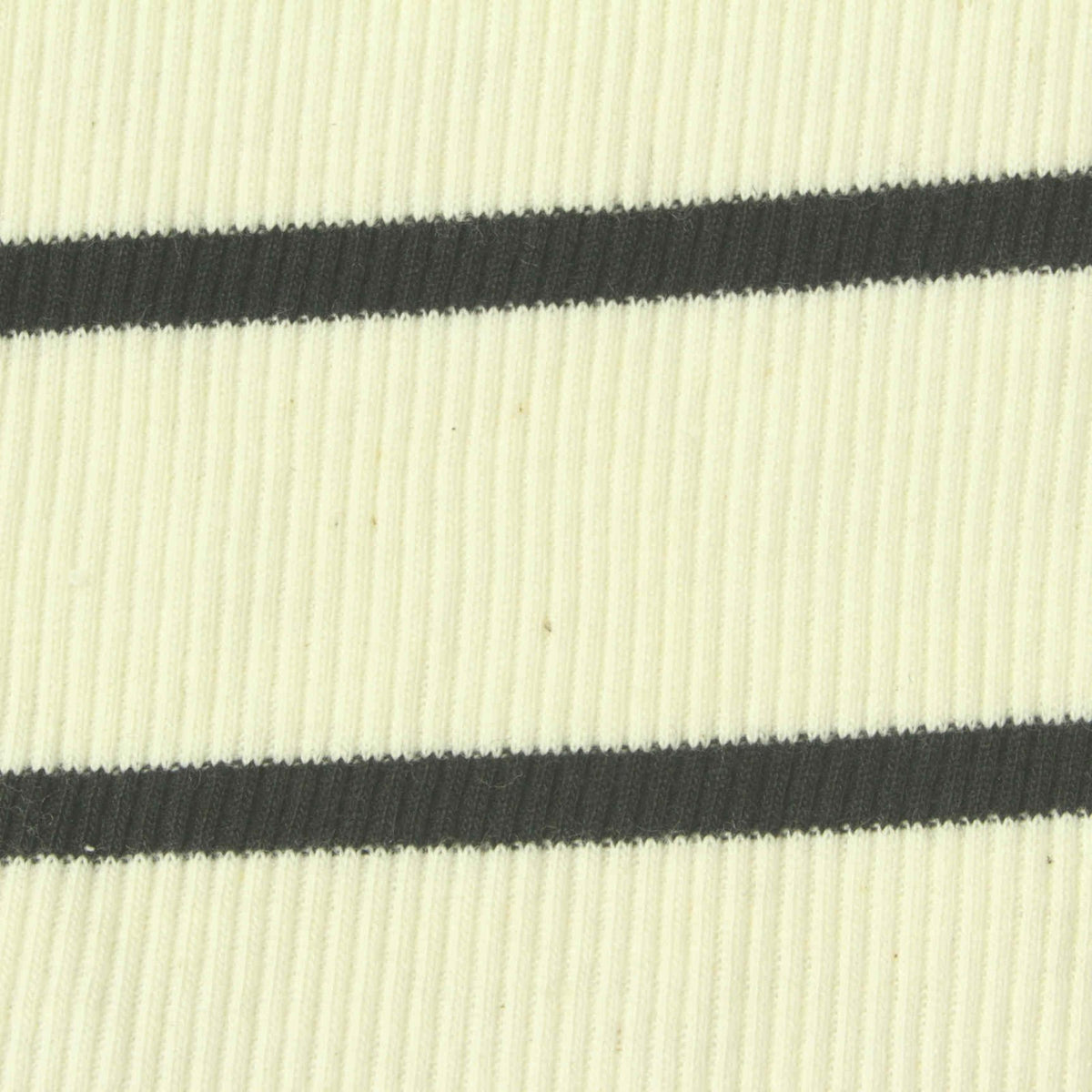 Dark Grey Horizontal-Stripe Rib Knit, Spandex