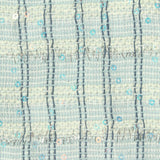 Light Blue Vertical-Stripe Bouclé, Polyester