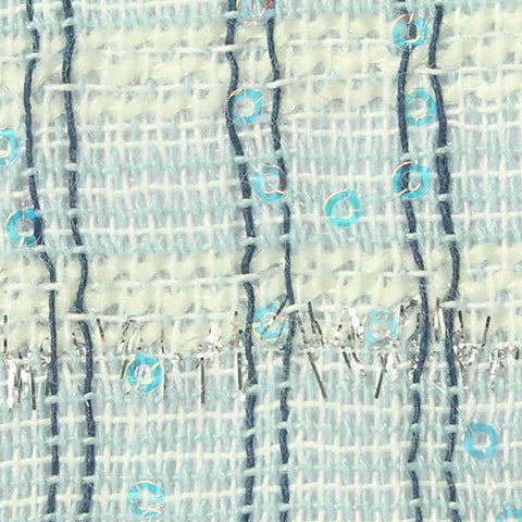 Light Blue Vertical-Stripe Bouclé, Polyester