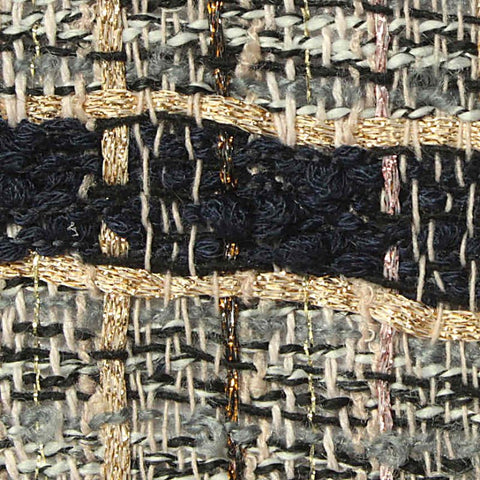Black Plaid Bouclé, Polyester, 370 gsm