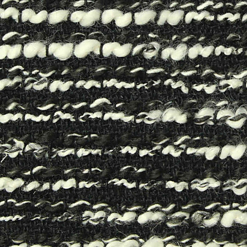 Black Horizontal-Stripe Bouclé, Polyester