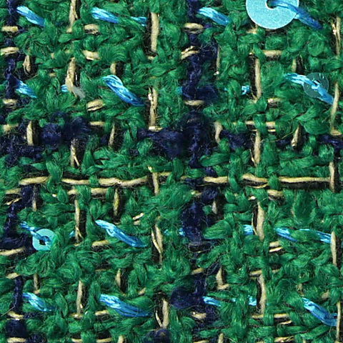 Green Check Bouclé, Polyester