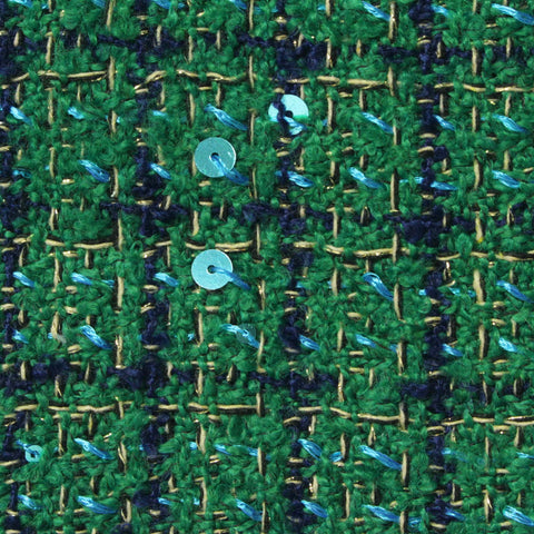 Green Check Bouclé, Polyester