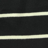 Striped Cotton Stretch Rib Knit Fabric, 300 gsm, 150 cm — Black