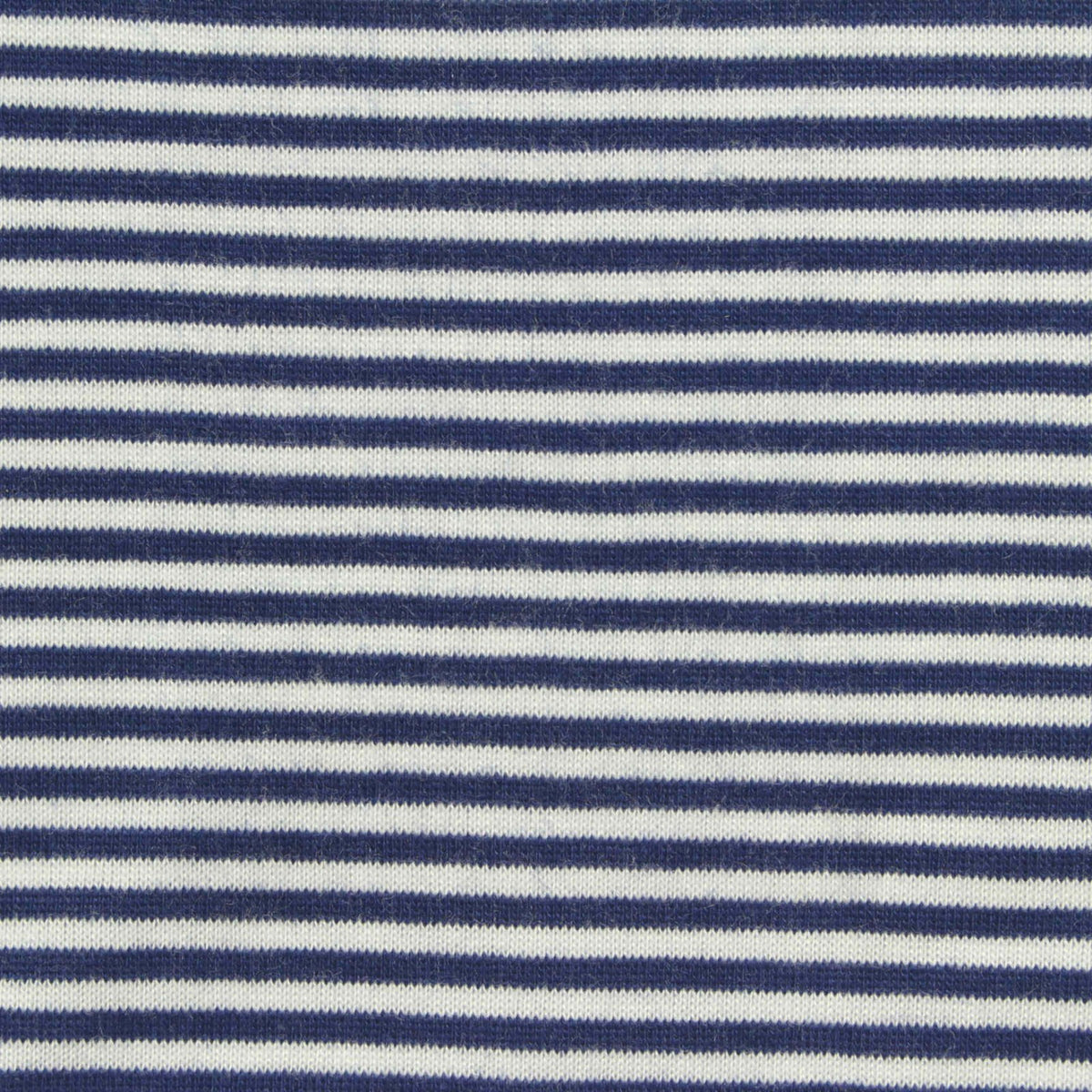 Navy Horizontal-Stripe Jersey Knit, Viscose-Poly, 160 gsm