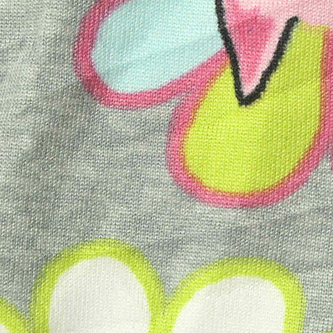 Grey Flowers Milk Silk Knit, Polyester
