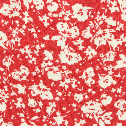 White Floral Jersey Knit, Viscose, 180 gsm