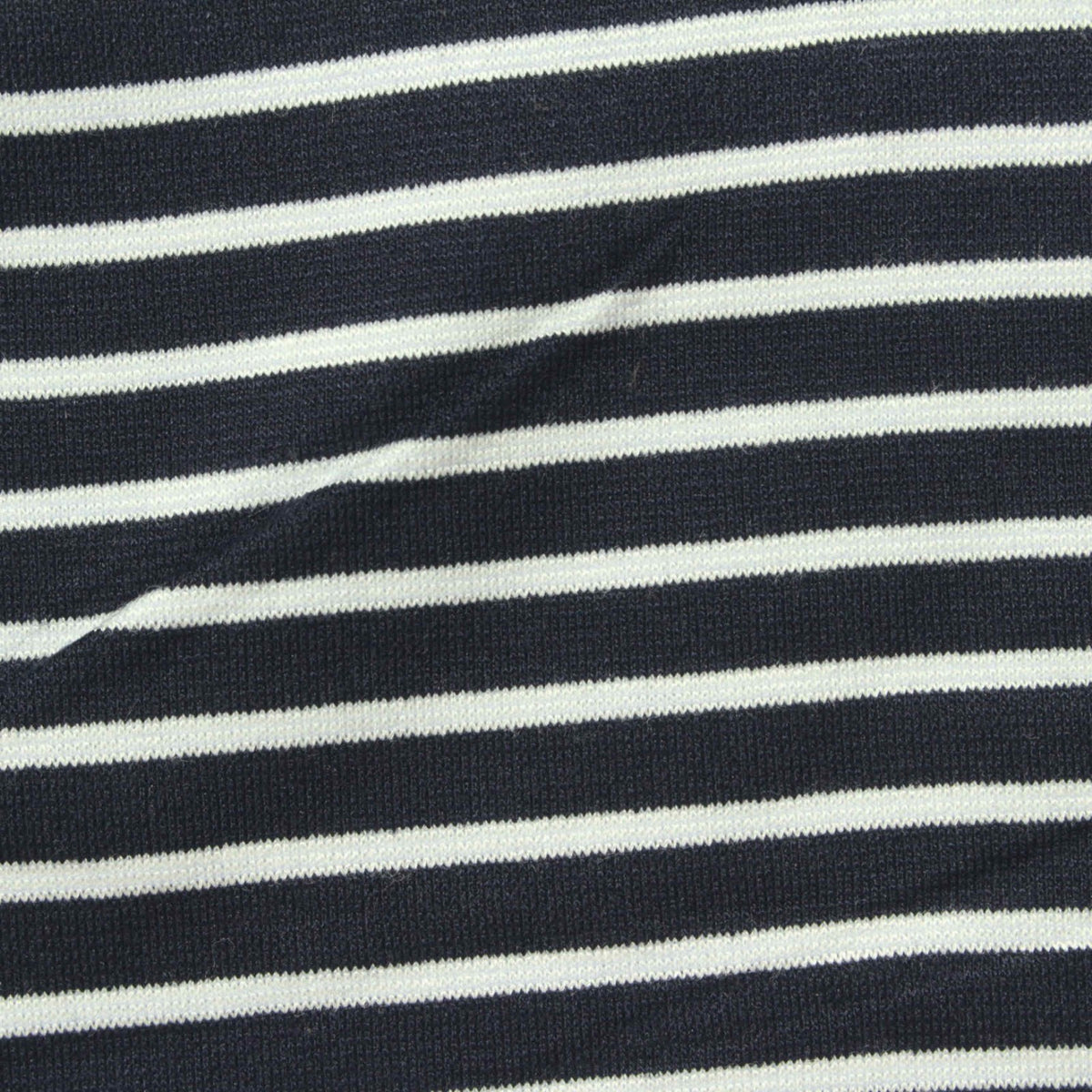 Navy Horizontal-Stripe Ponte Knit, Viscose-Poly, 270 gsm