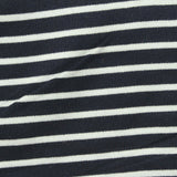 Navy Horizontal-Stripe Ponte Knit, Viscose-Poly