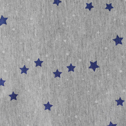 Blue Stars Jersey Knit, Cotton-Viscose