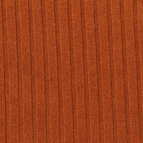 Polyester Viscose Stretch Rib Knit Fabric, 240 gsm, 170 cm — Orange, ref EF-253511
