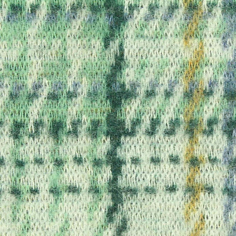 Light Green Plaid Jacquard, Poly-Viscose