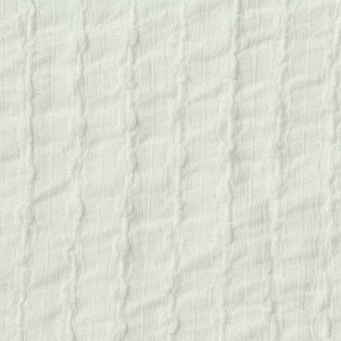 Jacquard Polyester Stretch Crepe Fabric, 150 gsm, 150 cm — White