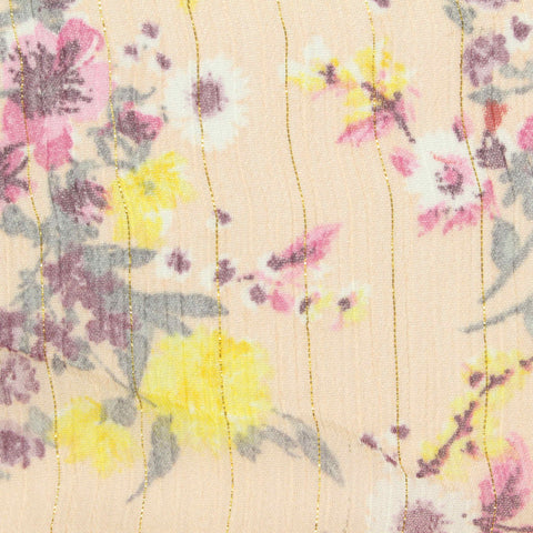 Pink Floral Chiffon, Polyester, 70 gsm