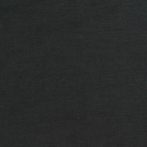 Viscose Stretch Rib Knit Fabric, 170 gsm, 180 cm — Black