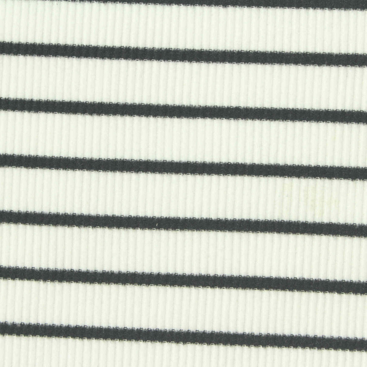 Black Horizontal-Stripe Knit, Polyester, 260 gsm, 185 cm