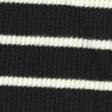 Black Horizontal-Stripe Rib Knit, Polyester — texture