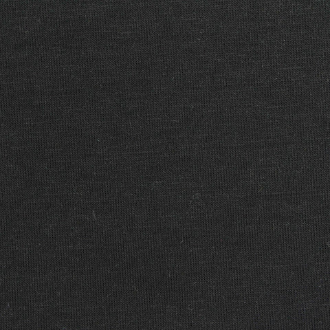 Brushed Polyester Cotton Stretch Velvet Fabric, 400 gsm, 180 cm — Black