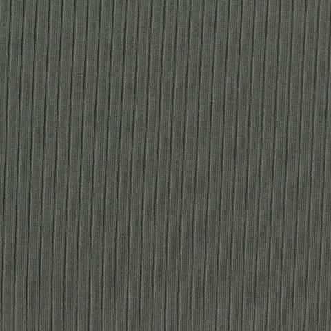 Polyester Stretch Rib Knit Fabric, 190 gsm, 165 cm — Grey