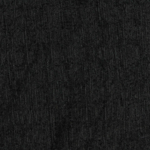 Jacquard Brushed Polyester Stretch Crepe Fabric, 170 gsm, 160 cm — Black