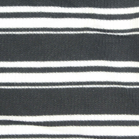Dark Grey Horizontal-Stripe Rib Knit, Poly-Viscose, 220 gsm