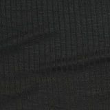 Viscose Stretch Rib Knit Fabric, 200 gsm — Black