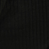 Viscose Nylon Stretch Rib Knit Fabric, 310 gsm — Black