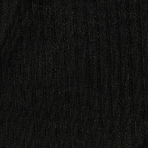 Viscose Nylon Stretch Rib Knit Fabric, 310 gsm — Black
