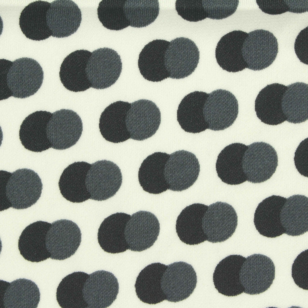 Dark Grey Circles Interlock Knit, Polyester