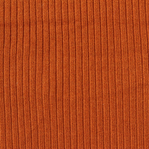 Cotton Viscose Blend Stretch Rib Knit Fabric, 320 gsm — Orange