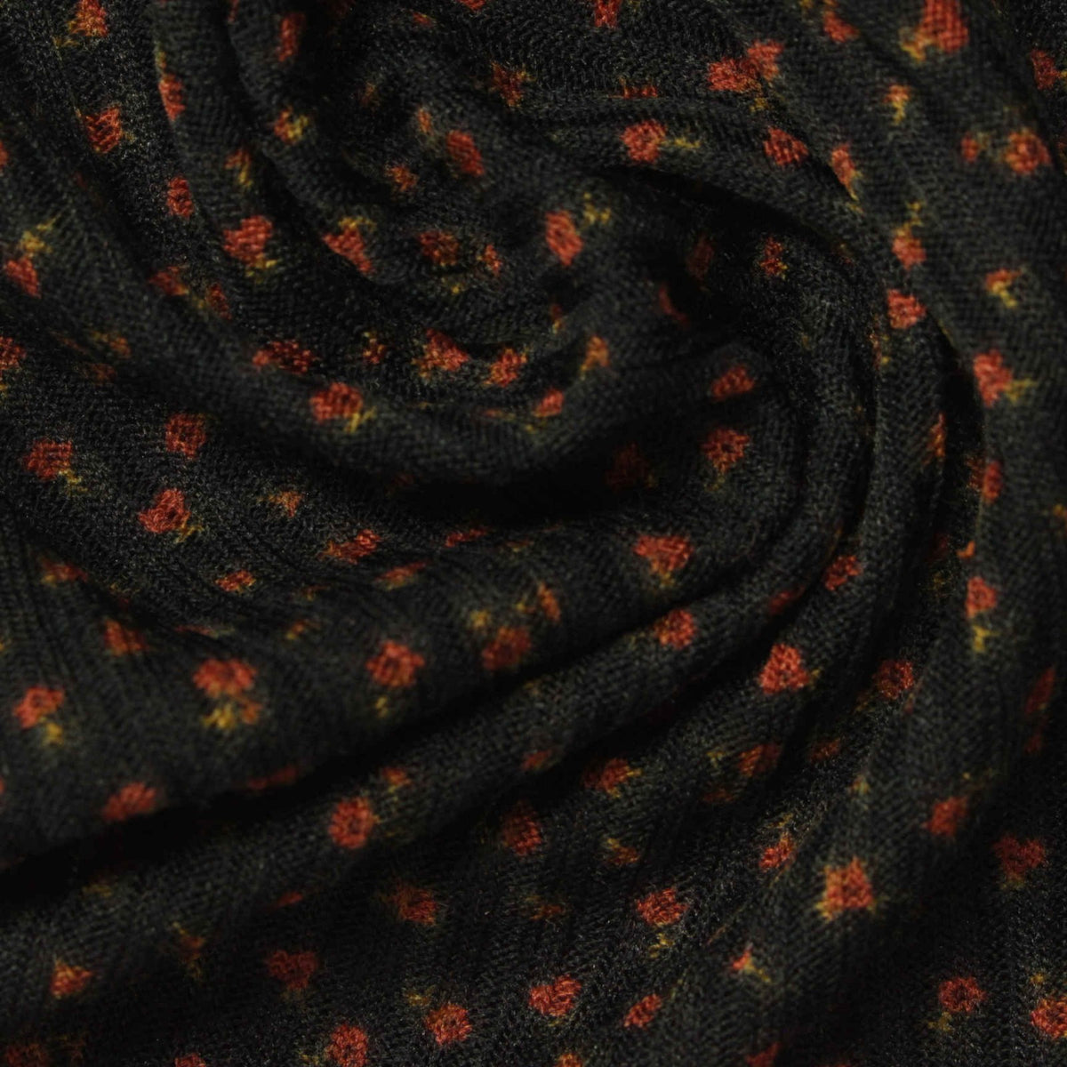 Red Abstract Rib Knit, Polyester, 280 gsm