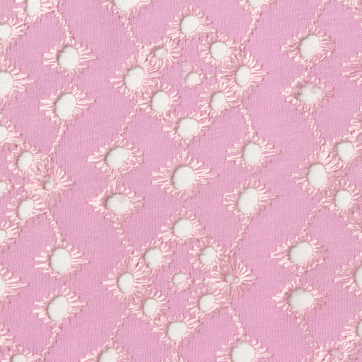 Pink Eyelet Jersey Knit, Poly-Viscose