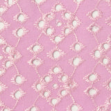 Pink Eyelet Jersey Knit, Poly-Viscose