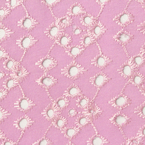 Pink Eyelet Jersey Knit, Poly-Viscose