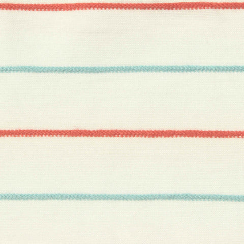 Red Horizontal-Stripe Knit, Poly-Viscose, 190 gsm