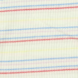 White Horizontal-Stripe Rib Knit, Cotton-Poly